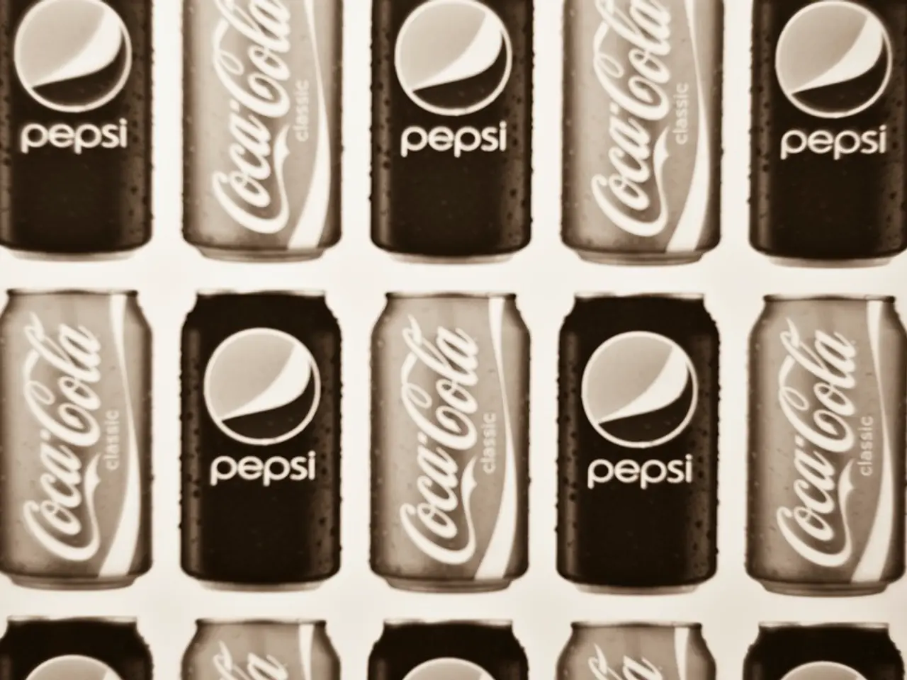 In this picture we can see Pepsi and Coca cola cans.