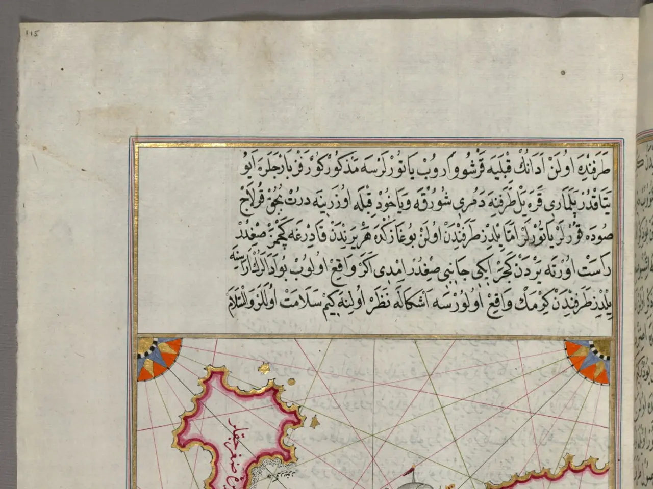 The image shows an open book with a map of the Middle East on it. The map is detailed and shows the...