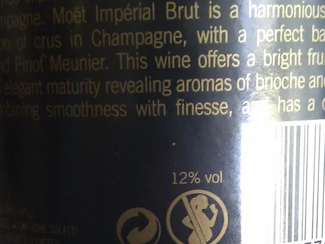 In front of the image there is a bottle with text, bar code and pictures on it.