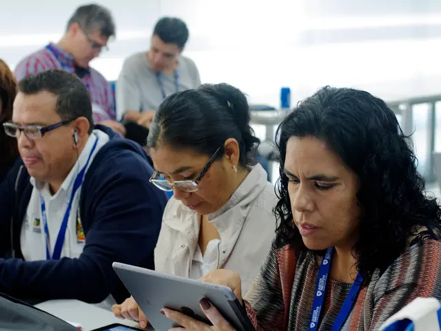 In this picture there are people those who are sitting on the bench in series and there are other...