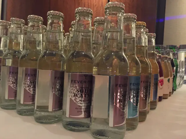 there are many bottles with liquid in it