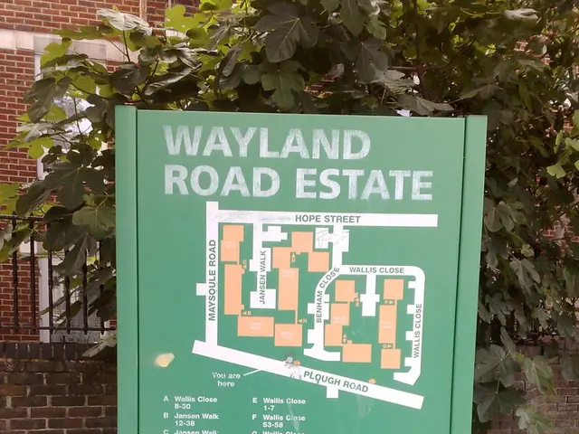 This looks like a road estate map board with the picture of a map on it. This board is green in...