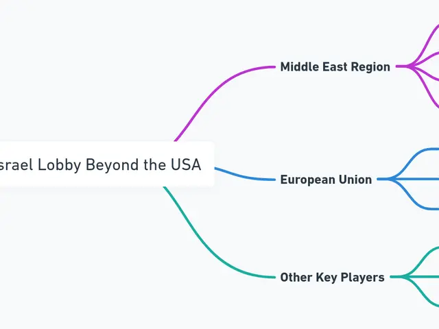 The image shows a mind map with the words "Impact of Israel Lobby Beyond the USA" written in the...