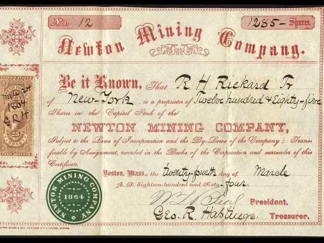 The image shows an old stock certificate from the Newton Mining Company with a black background....