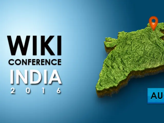 The image shows a map of India with the words "Wiki Conference India 2016" written on it,...