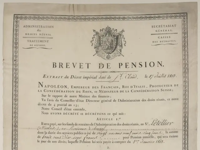 The image shows an old document with a black and white image of a man's face on it, along with text...