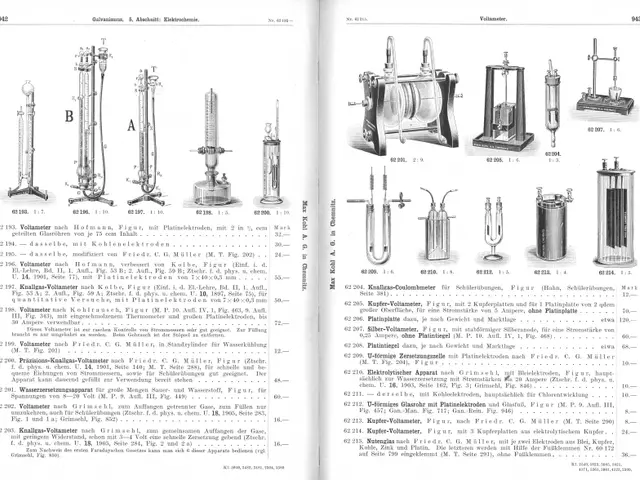 The image shows an open book with a variety of laboratory equipment on it, including machines and...