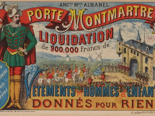 The image shows a poster with a person standing in the center, surrounded by a group of people, a...