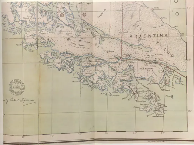 The image shows an open book with a map of Argentina on it. The map is detailed and shows the...