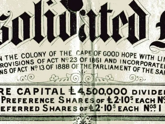 The image shows an old stock certificate with a black and white image of a man's face on it. The...