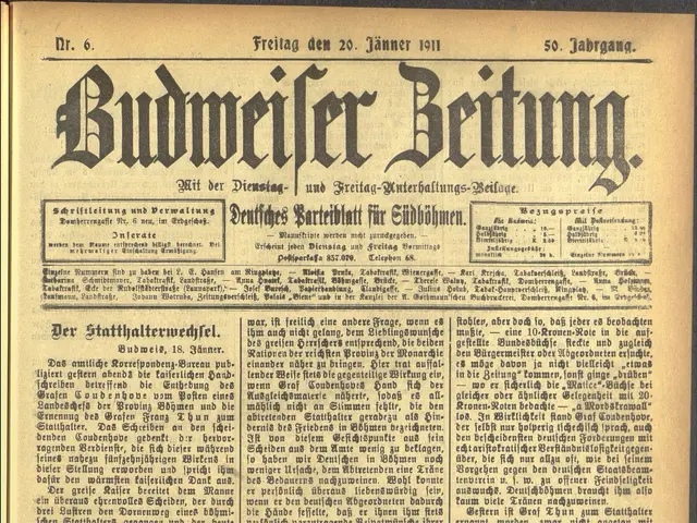 The image shows an old newspaper with the words "Budweiser Betting" written on it against a black...