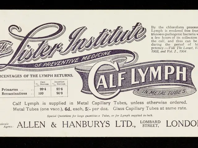 The image shows an old advertisement for the Lister Institute of Preventive Medicine, featuring a...