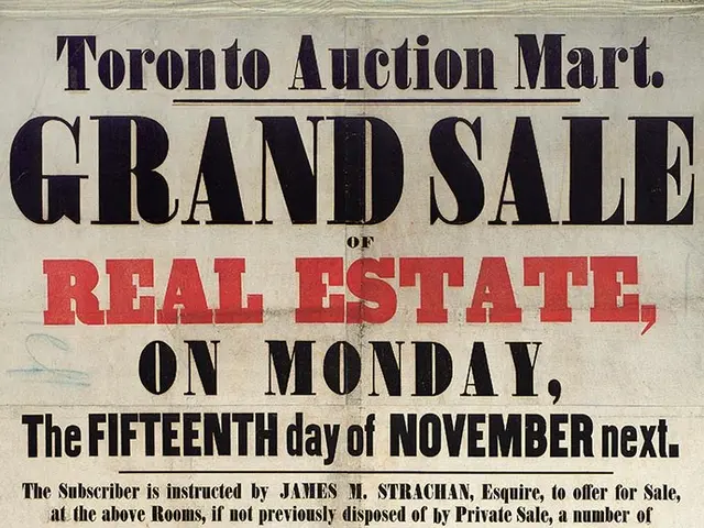 The image shows an advertisement for the Toronto Auction Mart Grand Sale of Real Estate on Monday,...