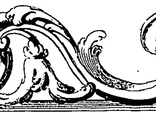 The image shows a black and white drawing of a decorative design with the word "Rural" written in...