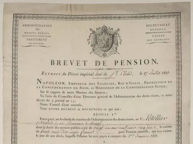 The image shows an old document with a black and white image of a man's face on it, along with text...